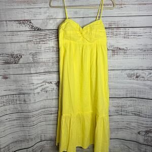 Banana Republic Yellow Linen Blend Midi Dress Size 6
